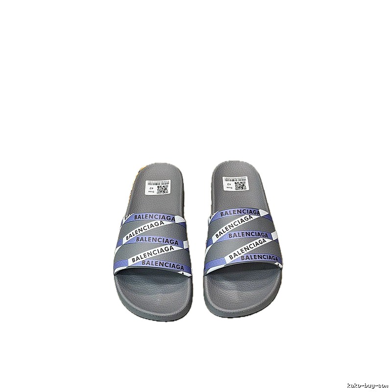 Balenciaga All-over Logo Print Trendy Cool Grey Slides
