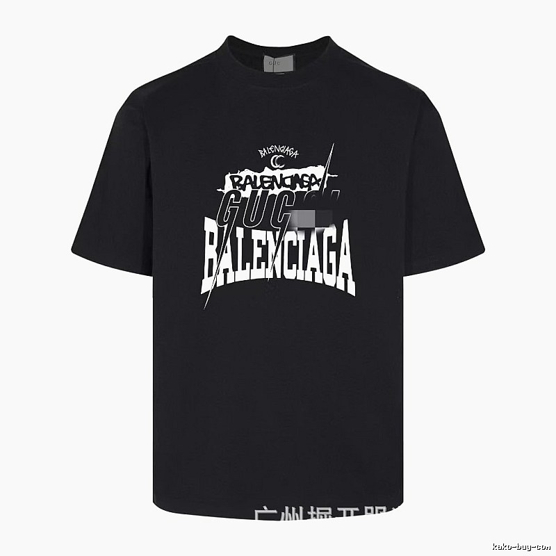 Balenciaga Co-branded Street Style Black Short-sleeve T-shirt