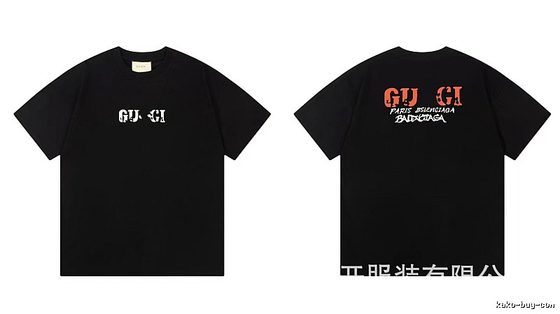 Balenciaga Co-branded Street Style Printed Black T-Shirt