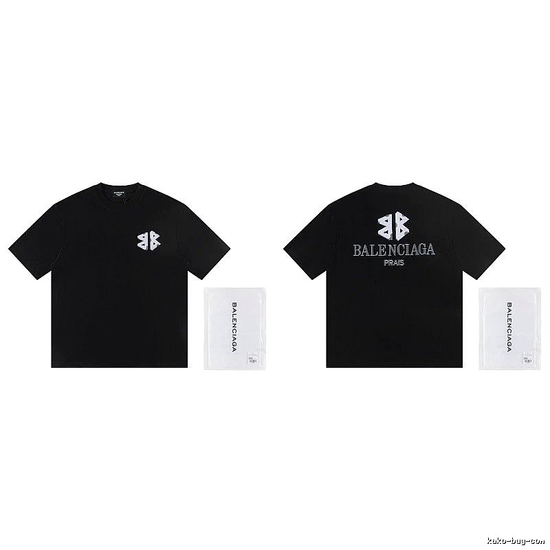 Balenciaga Double B Street Style Black Short-sleeve T-shirt