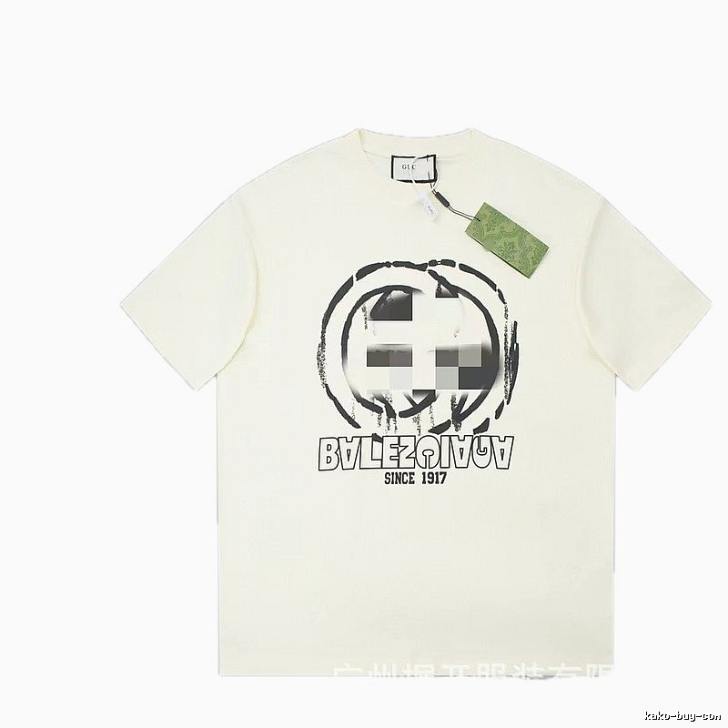 Balenciaga Graffiti Street Style Off-white Short-sleeve T-shirt