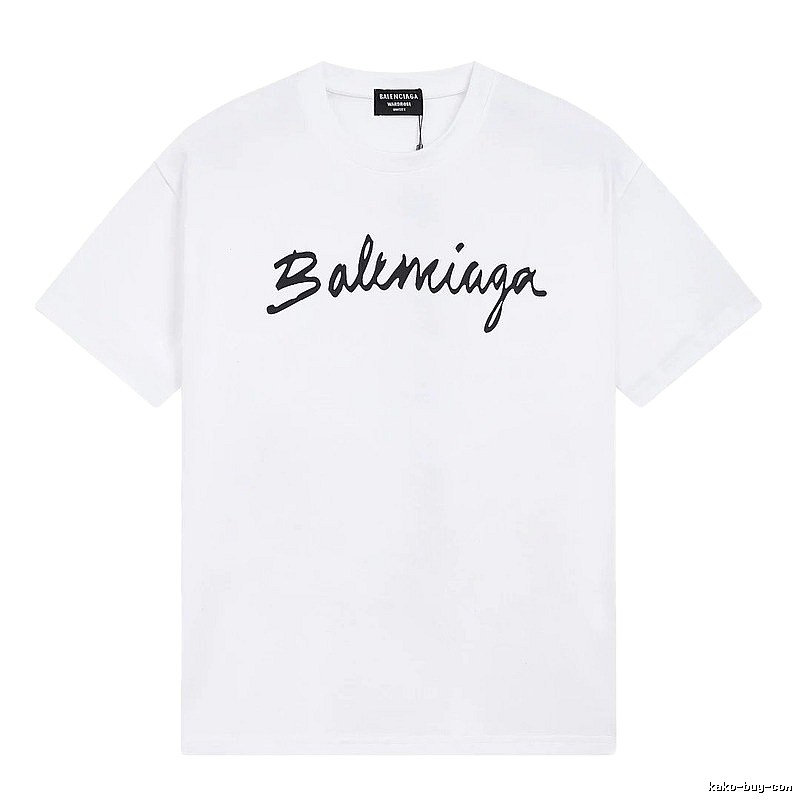 Balenciaga Handwritten Signature Casual White T-shirt