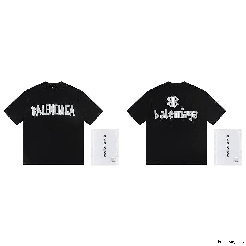 Balenciaga Letter Print Street Style Black T-Shirt