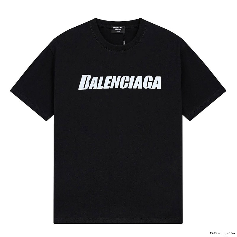 Balenciaga Letter Print Street Style Black T-Shirt