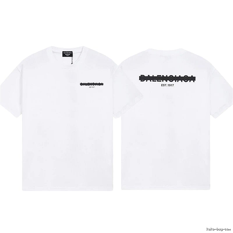 Balenciaga Letter Print Streetwear Style White T-Shirt