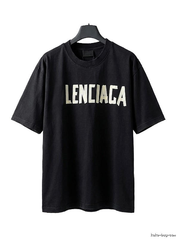 Balenciaga letter-style black T-shirt