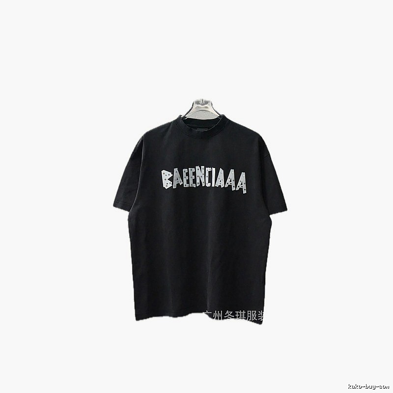Balenciaga Letter Trendy Cool Black T-shirt