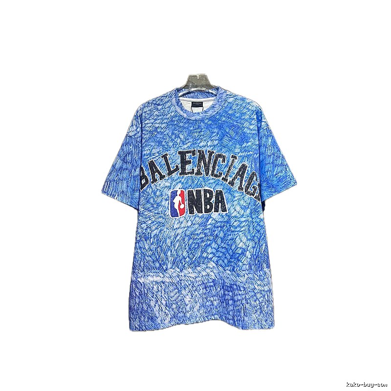 Balenciaga NBA Co-branded Blue T-shirt