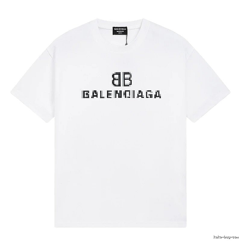 Balenciaga pixel-style white T-shirt