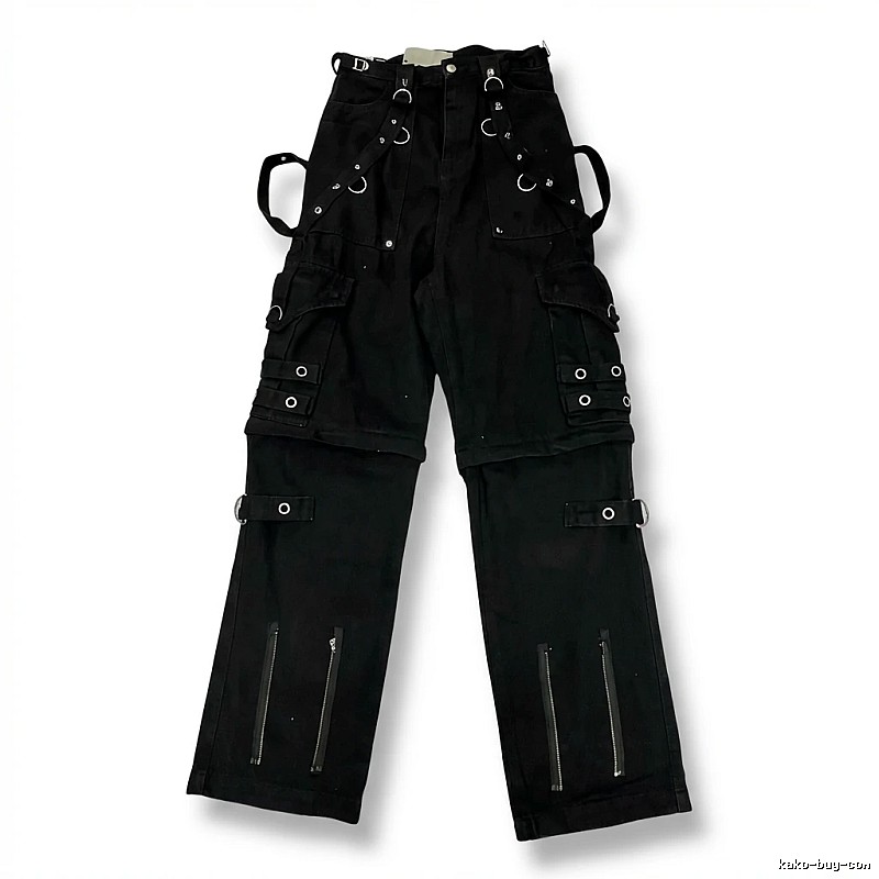Balenciaga punk-style black cargo pants