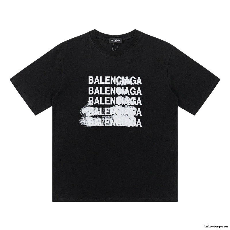 Balenciaga Repeated Print Trendy Black T-shirt