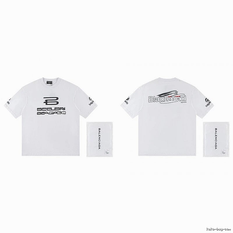Balenciaga Trendy Racing Print White T-Shirt