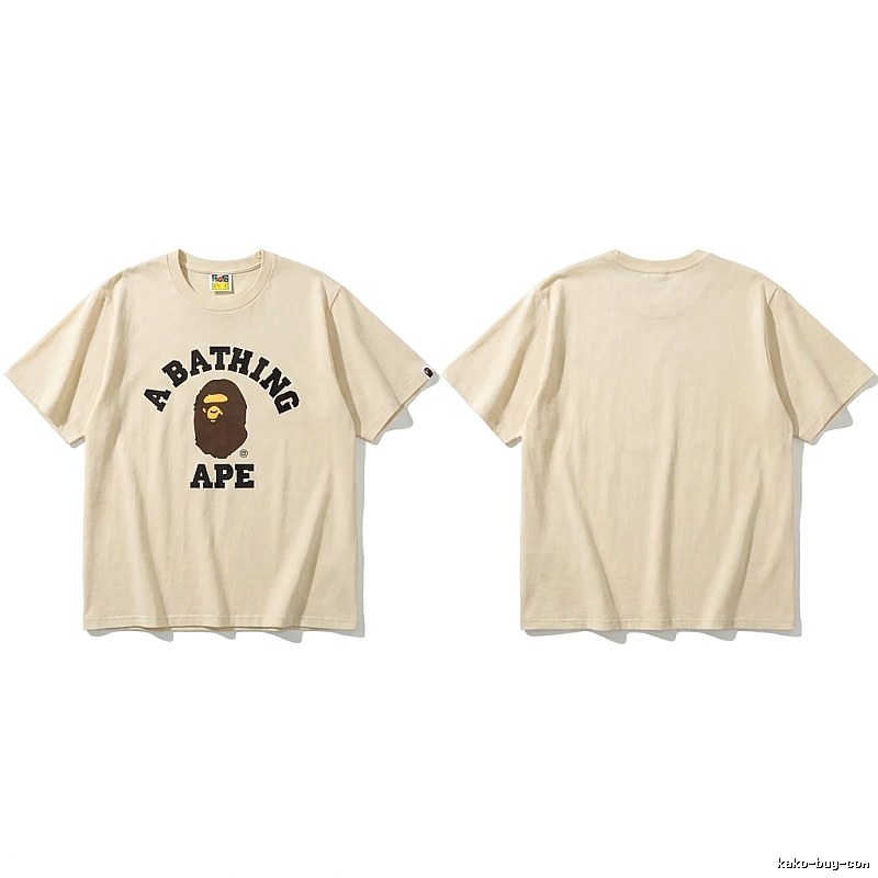 Bape Ape Head Minimalist Style Beige T-shirt