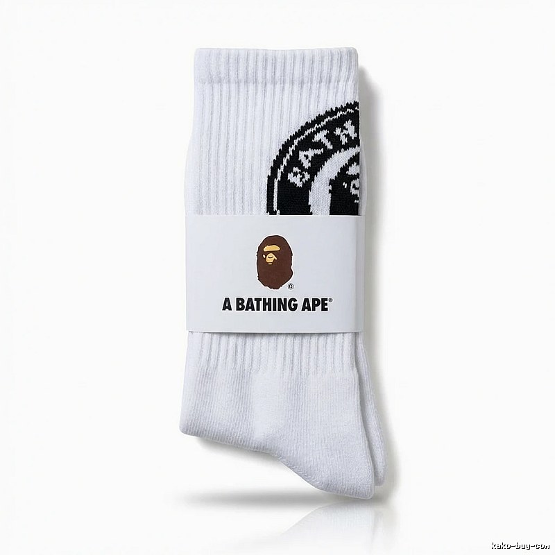 Bape Ape Head Trendy Socks (White)
