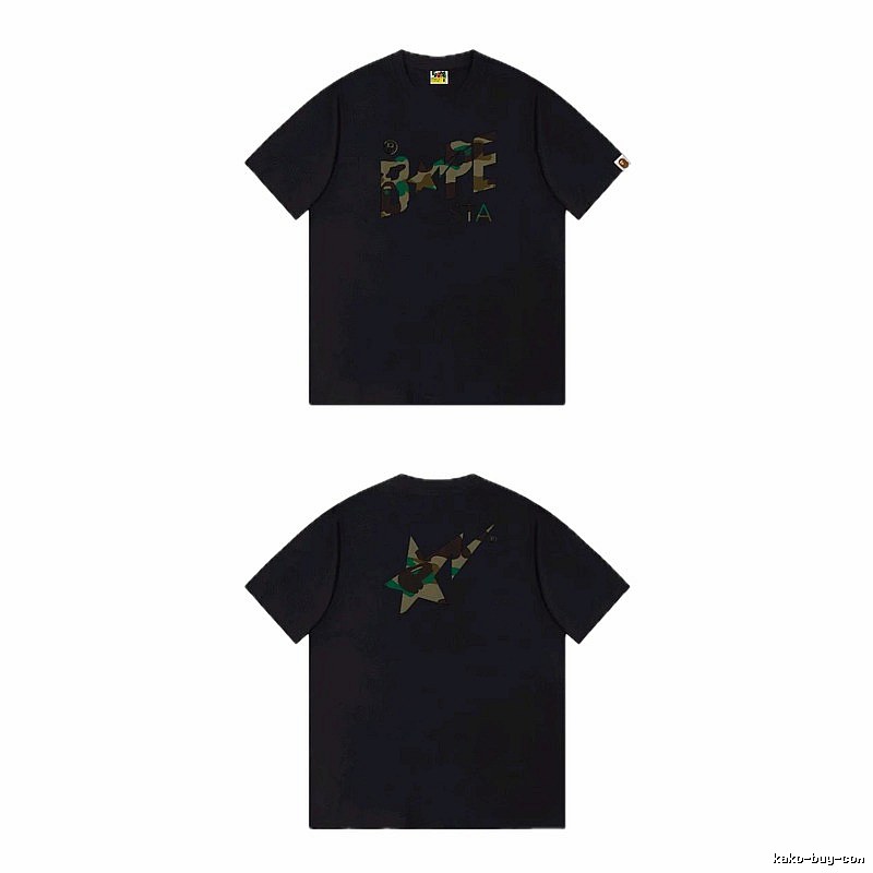 Bape camouflage style black T-shirt
