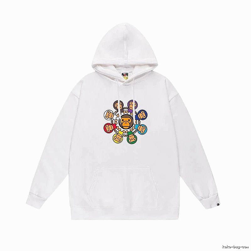 Bape cartoon trendy brand white sweatshirt