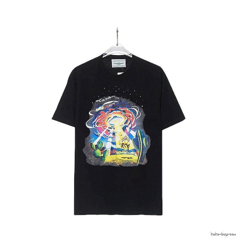 Black T-shirt with Casablanca starry sky print