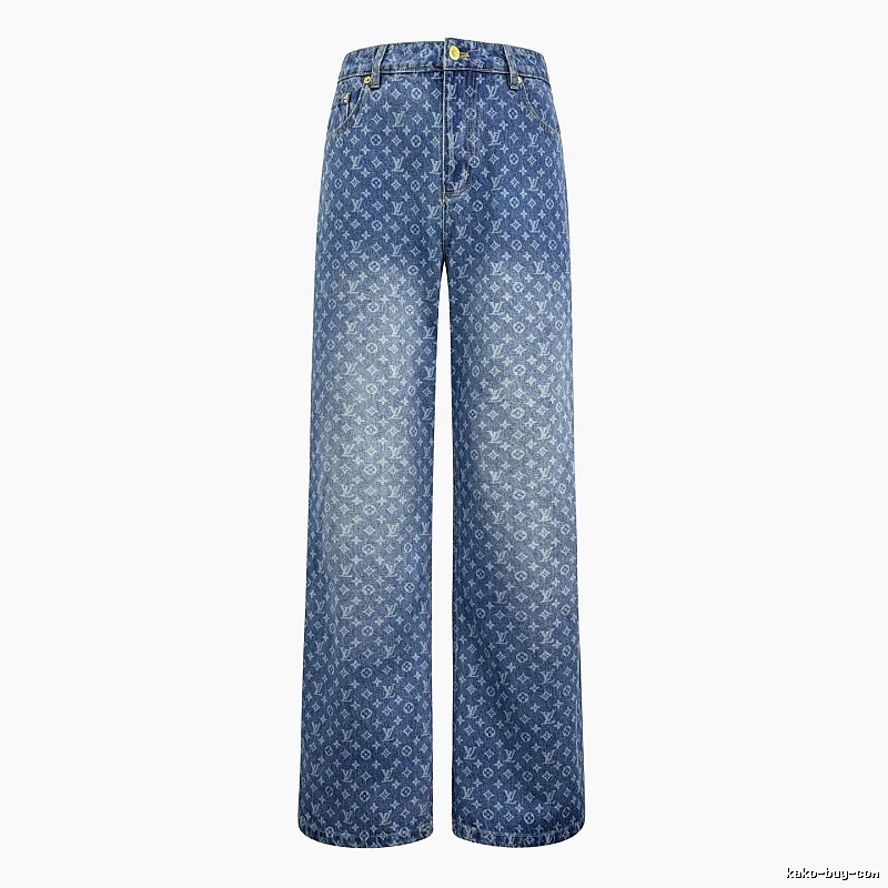 Blue Monogram Knit Pants by CELINE