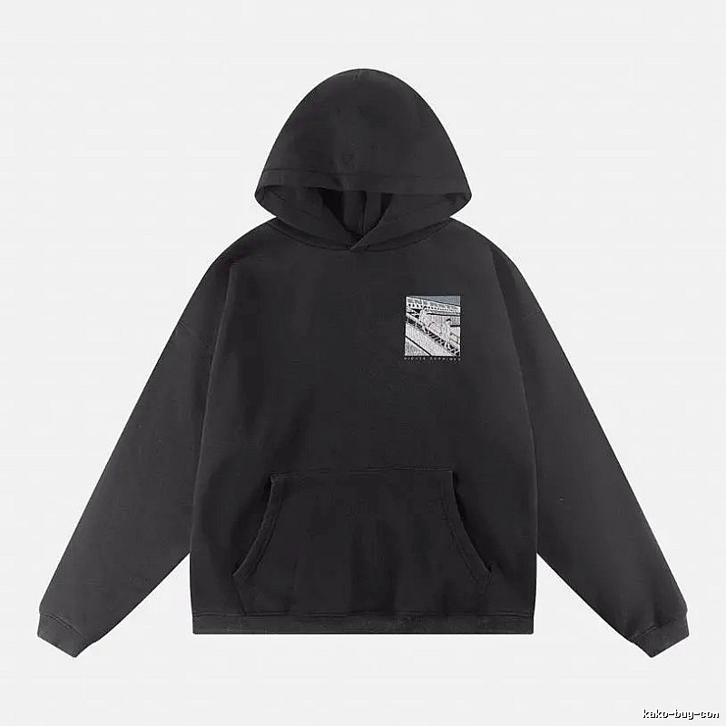 Bold Print Direction Graphic Zip Hoodie Commuter Look