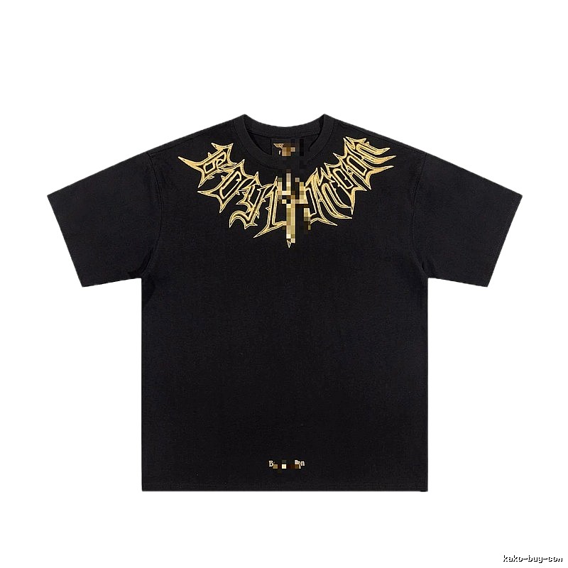 BOY Gold-foiled Gothic Edgy & Trendy Black Short-sleeve T-Shirt