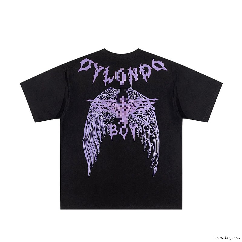BOY Gothic Wing Print Black Short-sleeve T-shirt