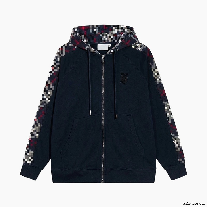 Burberry checkered fashion black coat