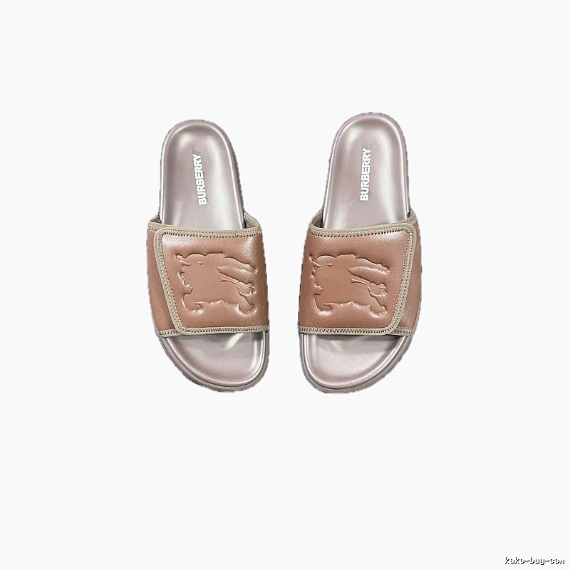 Burberry Classic Knight-Embossed Light Luxury Style Brown Slides
