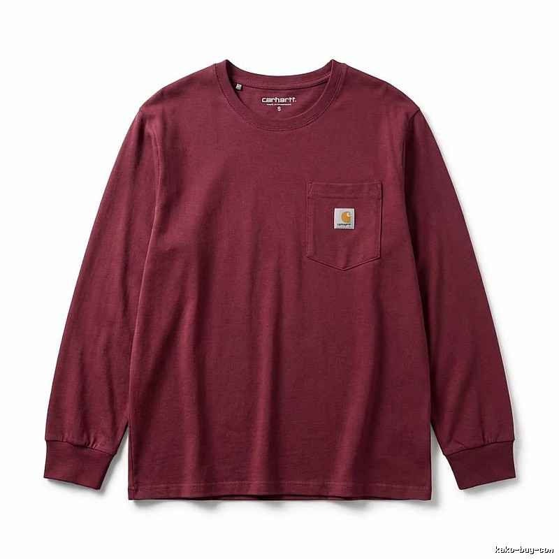 Carhartt basic simple wine red long sleeves