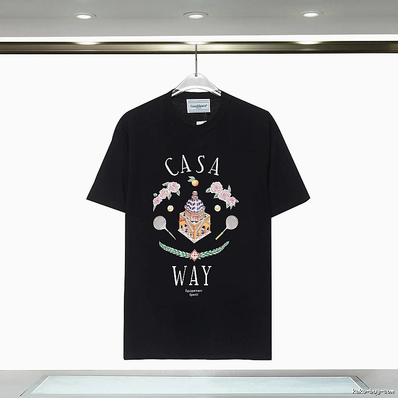 Casablanca Print Retro Style Black T-shirt