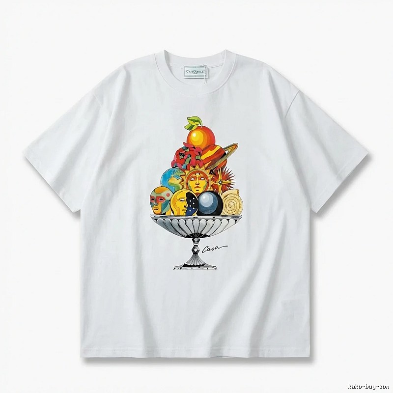 Casablanca Printed Trendy White T-shirt