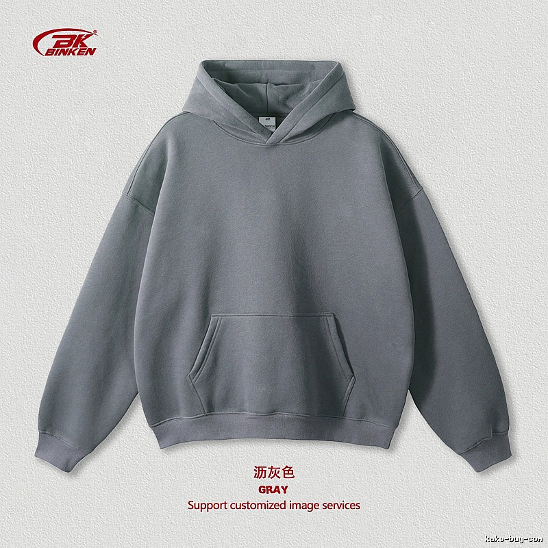 Casual Pullover hoodie Navy Blank Kangaroo for Streetwear Looks