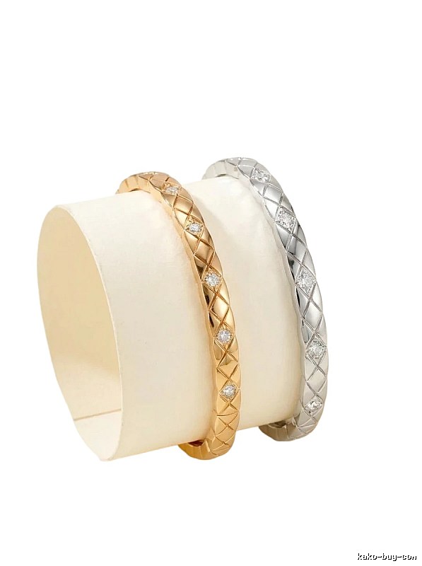 Chanel diamond-encrusted quilted bracelet