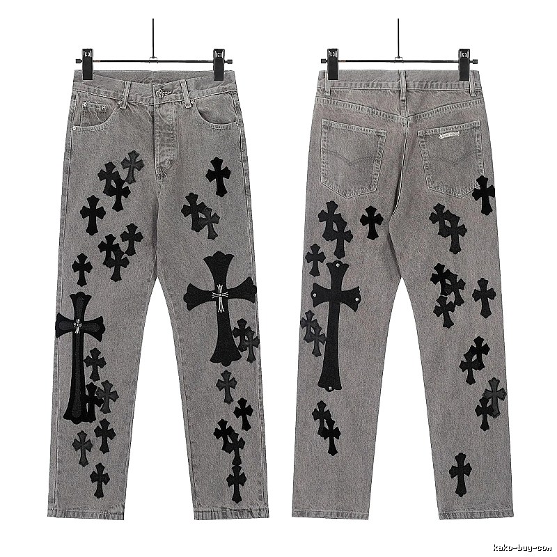 Chrome Hearts Compact Graphic jeans Light Denim Jeans for Smart Casual Looks