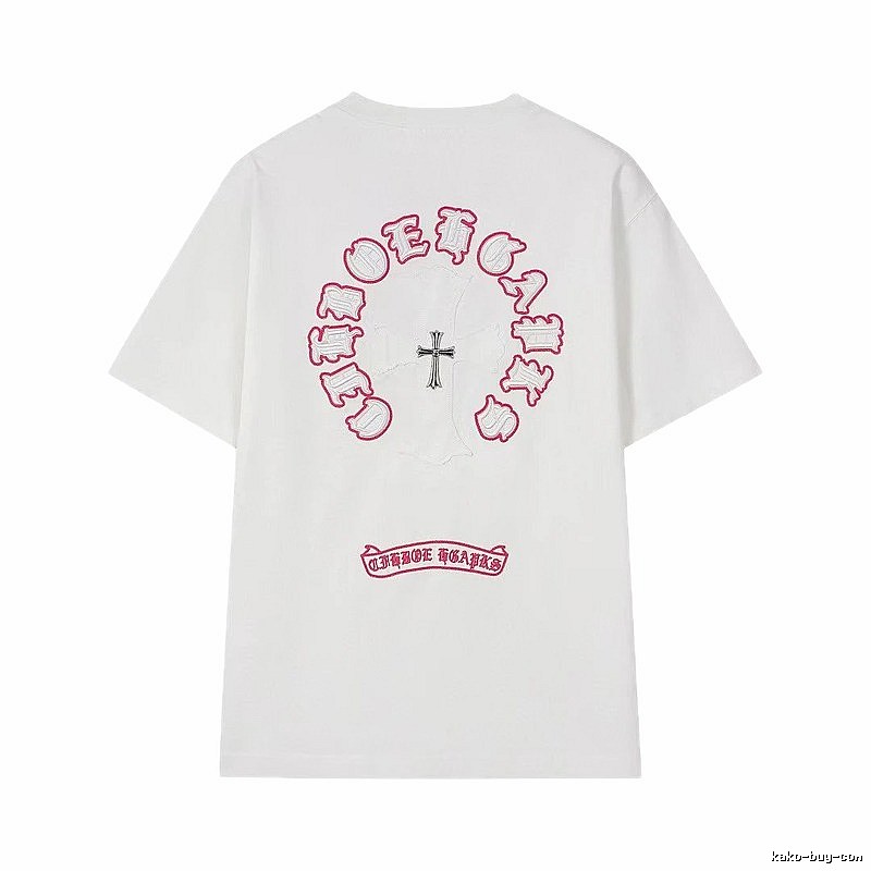 Chrome Hearts Cross Embroidered Street Style White T-Shirt