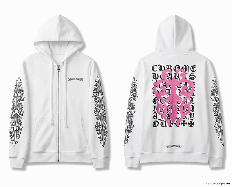 Chrome Hearts Cross Flower Trendy and Cool Style White Sweatshirt