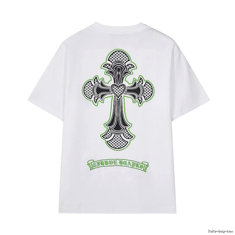 Chrome Hearts Cross Print Street Style White T-Shirt