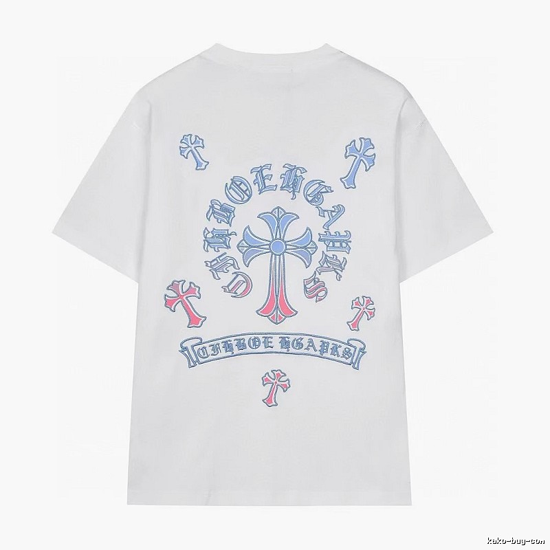 Chrome Hearts Cross Print Trendy Street Style White Short-sleeve T-shirt