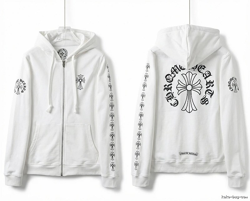 Chrome Hearts Cross Trendy White Hoodie