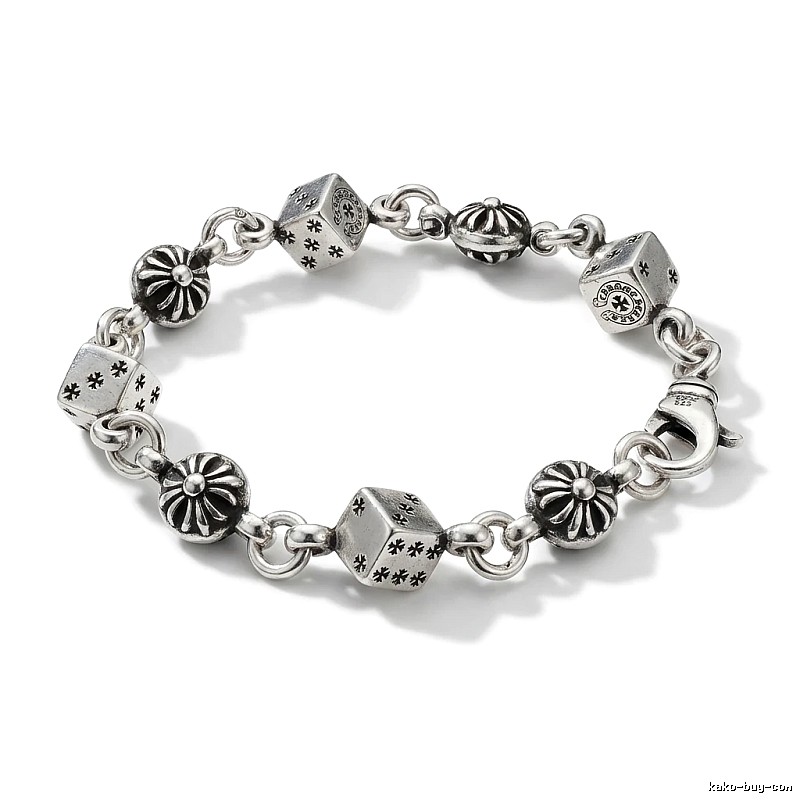 Chrome Hearts Dice Retro Style Silver Bracelet