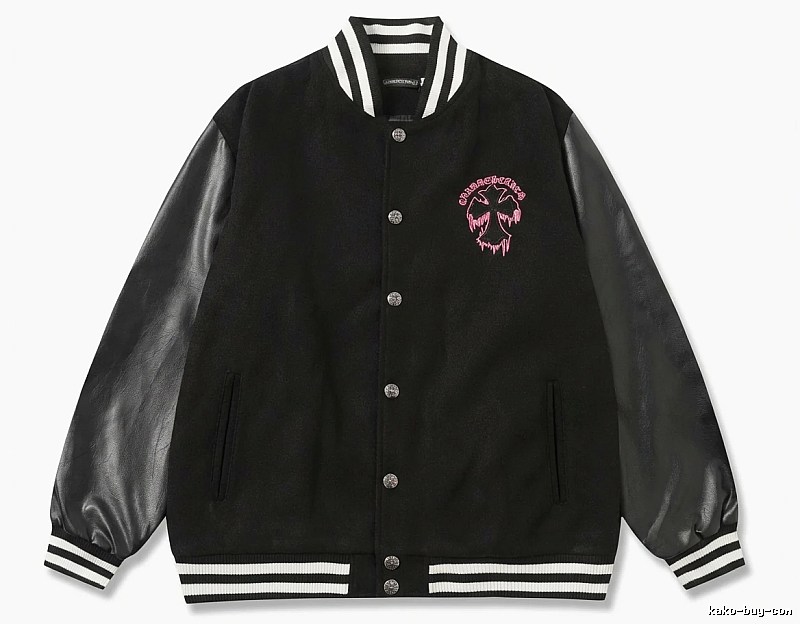 Chrome Hearts embroidered baseball jacket in black