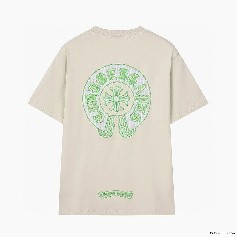Chrome Hearts Embroidered Street Style Beige Short-sleeve T-shirt