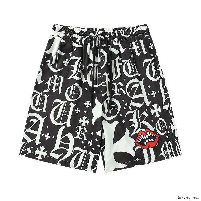 Chrome Hearts Gothic Style Black Shorts