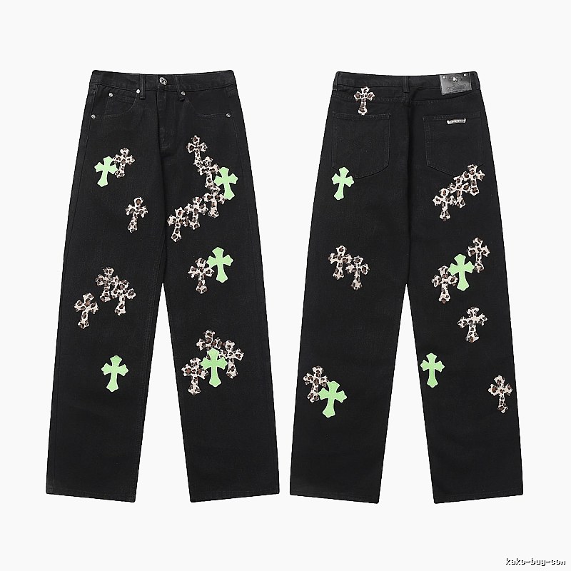 Chrome Hearts Summer Graphic jeans Light Denim Jeans with Bold Graphic