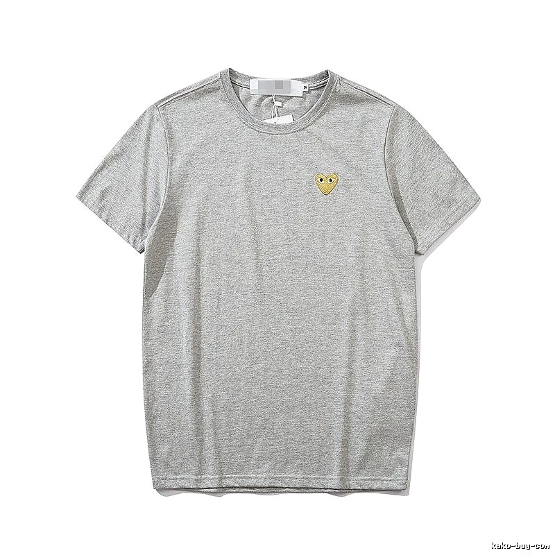 Comme des Garcons PLAY 2021-53 Gray Style 2153 Heart Logo T-Shirt Training Look