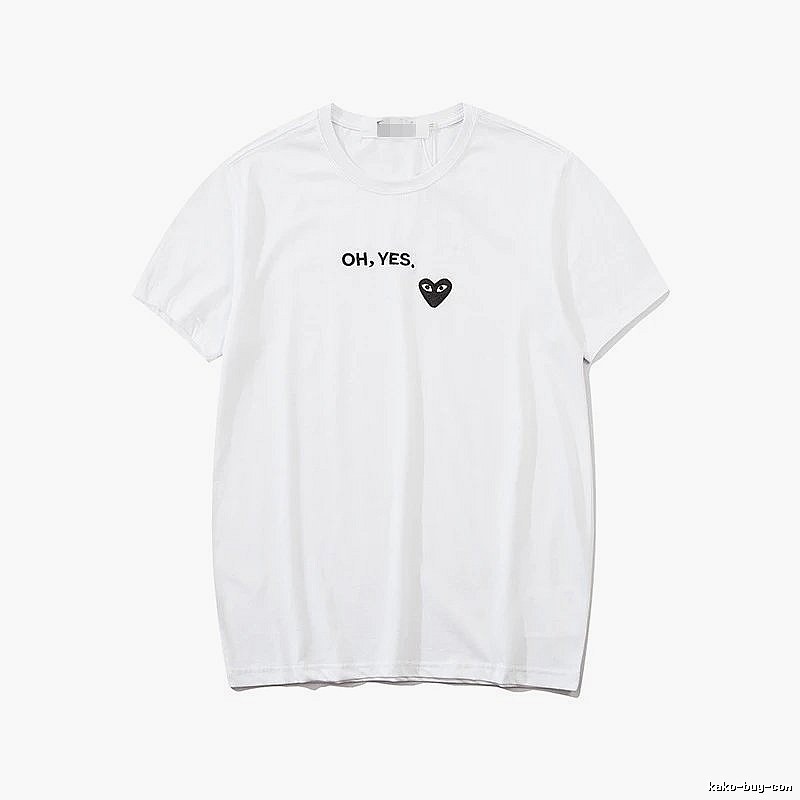 Comme des Garcons PLAY 2021-87 White Style 2187 Heart Logo T-Shirt Statement Graphic