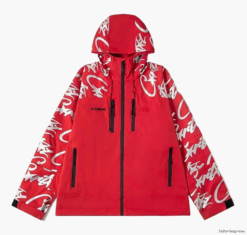Corteiz Graffiti Style Red Jacket