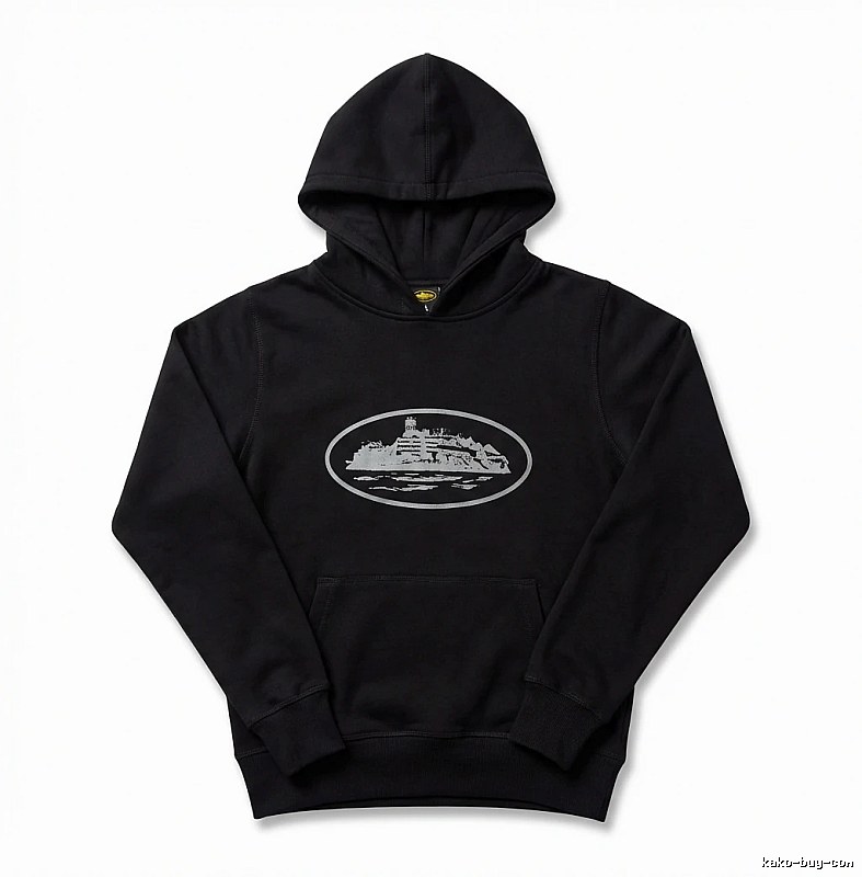 Corteiz Island Logo Minimalist Style Black Sweatshirt