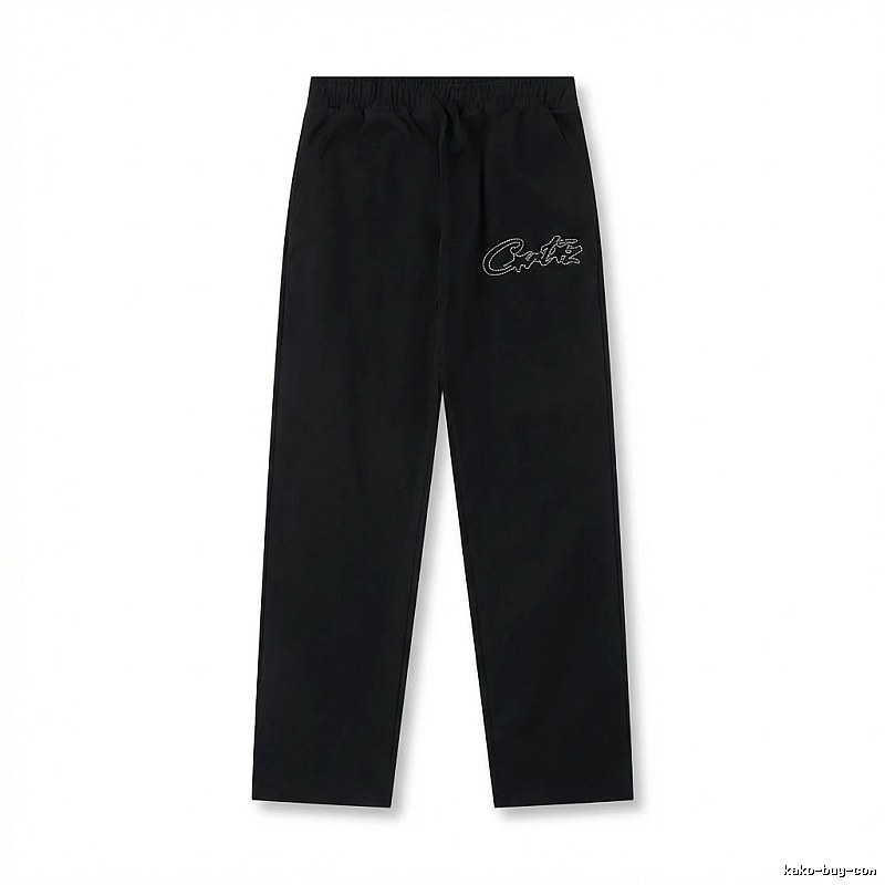 Corteiz minimalist style black long trousers