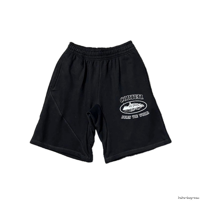 Corteiz retro-style black shorts