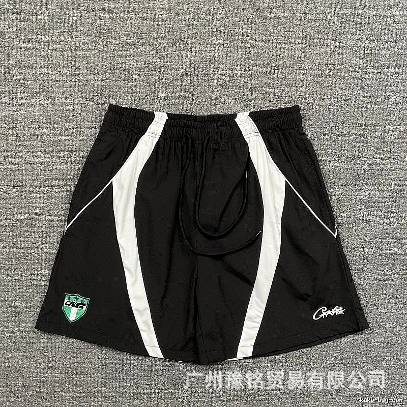 Corteiz Shield Logo Street Style Black and White Shorts